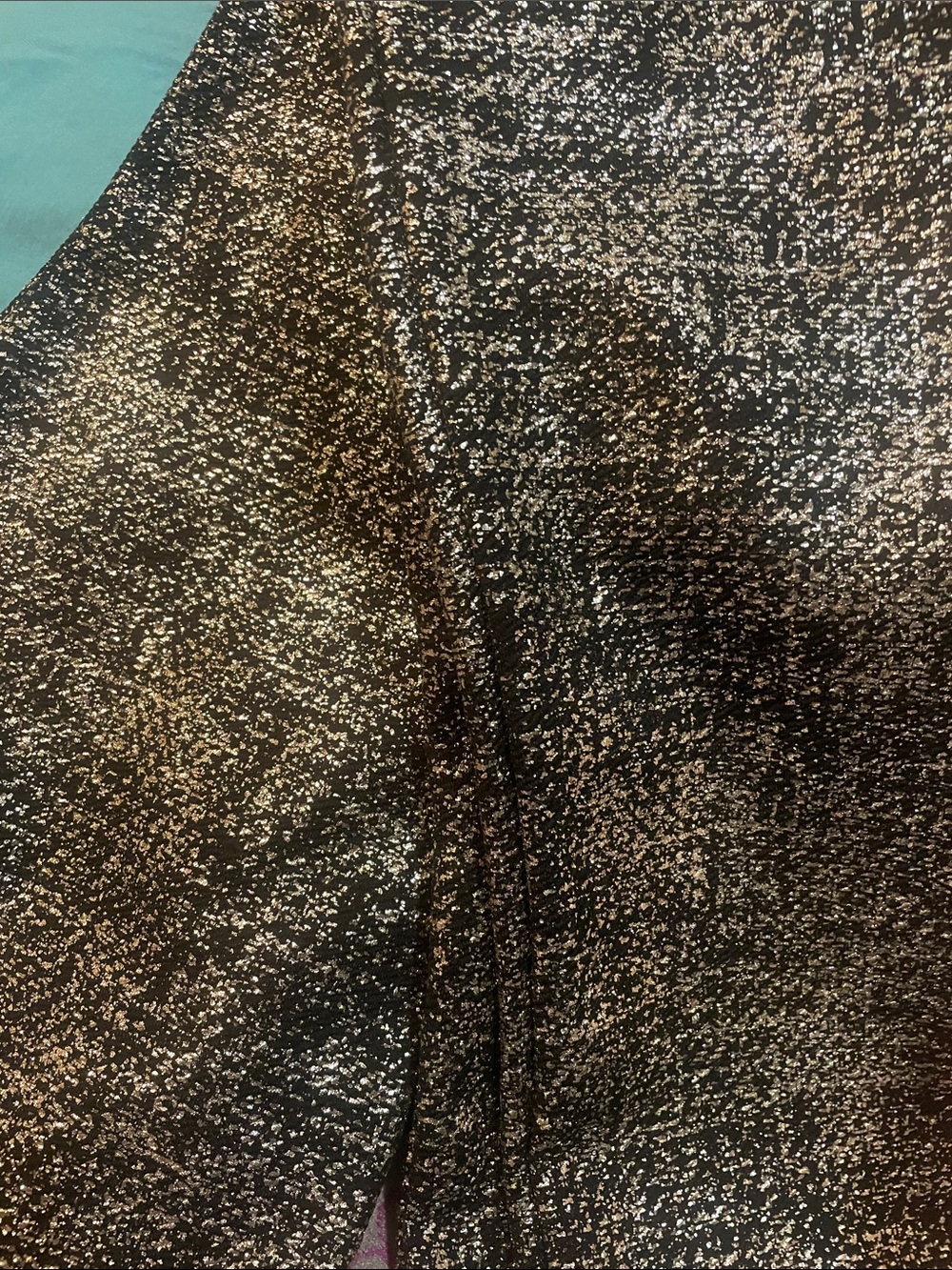 Adrienne Black and Gold Metallic Knit leggings